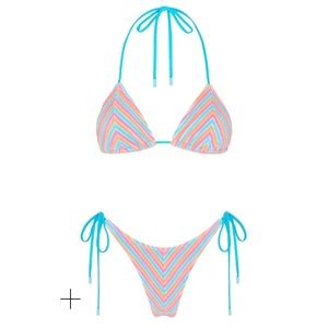 Triangl bikini in sherbet stripe